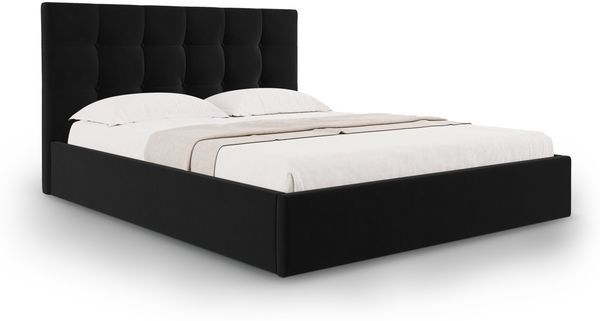 Micadoni Bett Phaedra Samt Schwarz 140x200