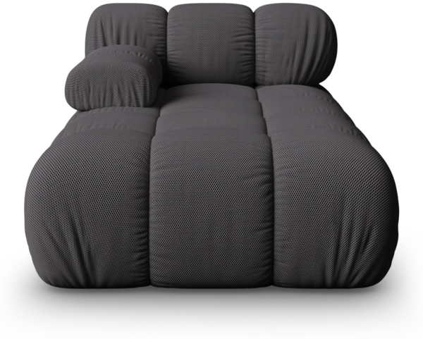 Micadoni Recamiere Bellis Links 3D-Stoff Sonic Espresso