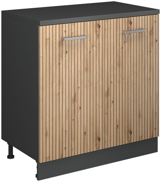 Küchenschrank für Dachschrägen R-Line Artisan-Eiche 80 cm ohne Schräge mit 2 Türen Vicco