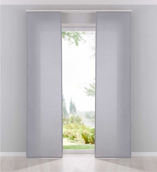 Gardinenbox Schiebegardine (2 St), Paneelwagen, blickdicht, Leinen Optik, Cationic blickdicht Leinen Optik Palermo 204411-2