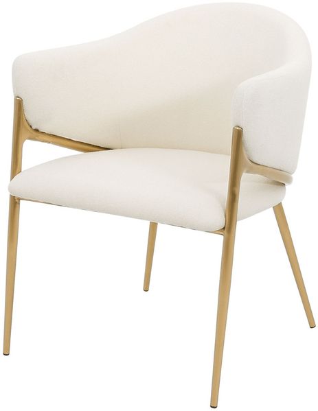 Livin Hill Modig M5-1 Esszimmerstuhl, Bouclé-Stoff, Beine aus Edelstahl, 76 x 63 x 60 cm