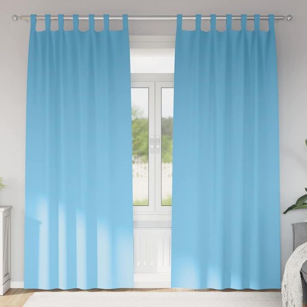 vidaXL Verdunkelungs-Vorhänge mit Ringen 2 pcs Himmelblau 260 x 140 cm 4107547