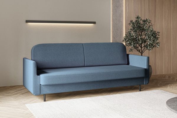 MOEBLO Schlafsofa POUCH, – Sofa Couch für Wohnzimmer elegantes Polstersofa 3-Sitzer-Sofa mit Bettfunktion, Wohnzimmermöbel und Schlaffunktion, (BxHxT): 221x87x84 cm