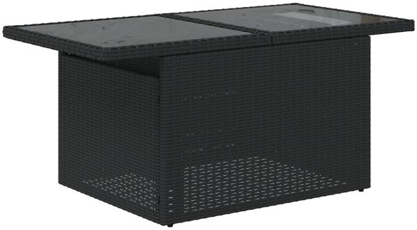 vidaXL 9-tlg. Garten-Sofagarnitur mit Kissen Schwarz Poly Rattan 3268095 Bild 6