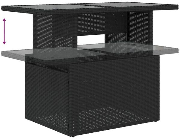 vidaXL 9-tlg. Garten-Sofagarnitur mit Kissen Schwarz Poly Rattan 3268095 Bild 8