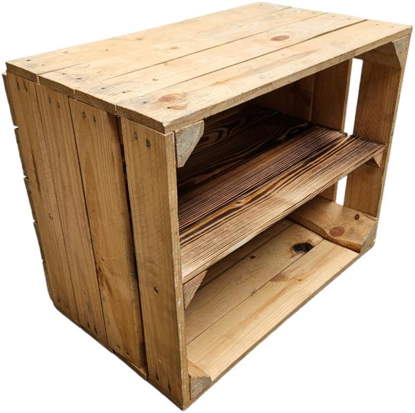 Holzkiste Obstkiste Vintage 50x40x30cm Boden Lang