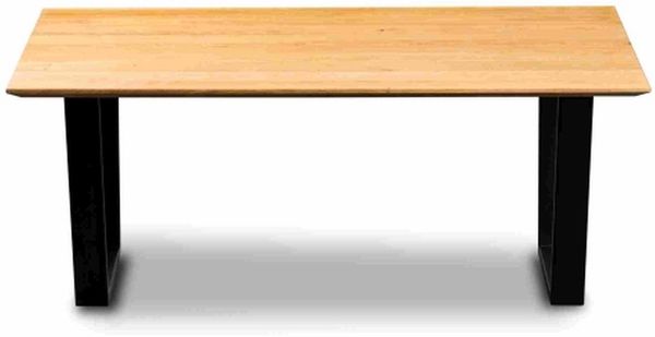 Couchtisch >Flo < Gestell Metall schwarz / Platte Wildeiche massiv - 110x45x30 (BxHxT)