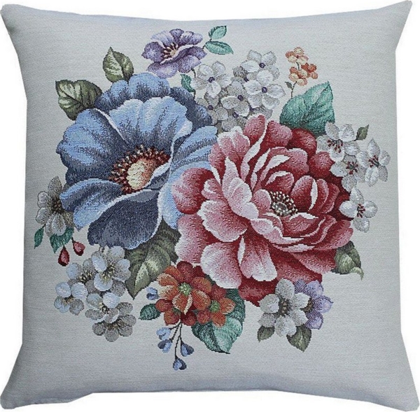 HOSSNER - HOMECOLLECTION Kissenbezug Blumenstrauß 45x45 cm, (1 Stück), Landhausstil bedruckt geblümt 45x45 cm