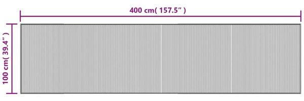 vidaXL Teppich Rechteckig Hell Natur 100x400 cm Bambus 376957 Bild 8