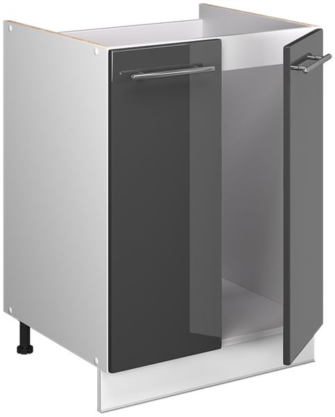 Spülenunterschrank Fame-Line Anthrazit Hochglanz/Weiß 60 cm Vicco Bild 6