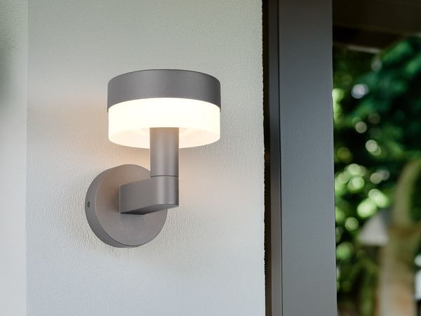 LED Außenwandleuchte MACKENZIE aus Aluminium in Anthrazit, H: 22cm