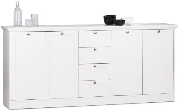 Sideboard >Landsted< in Weiß - 200x90x40cm (BxHxT)