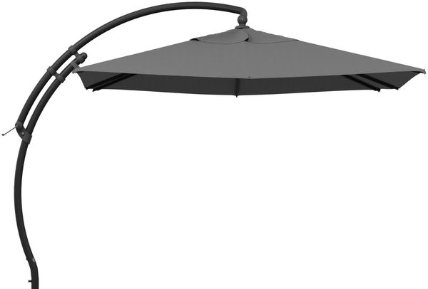 Sun Garden Easy Sun TM Ampelschirm 300 x 300 cm | quadratisch | Aluminium Anthrazit | 100% Olefin (ca. 190 g/m²) | 360° drehbar | Öffnung mit Kurbel | Bezug in Grau B055