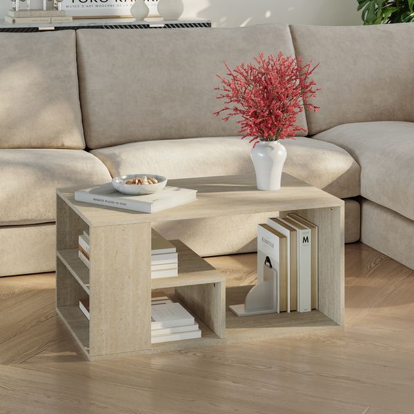 Couchtisch Antaa 80x50x40 cm Travertin [en. casa]