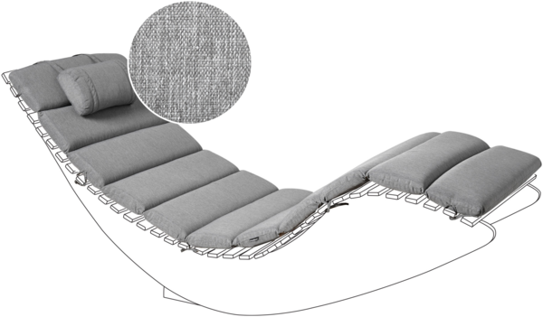 Liegenauflage BRESCIA PREMIUM 180 x 60 cm Grau meliert