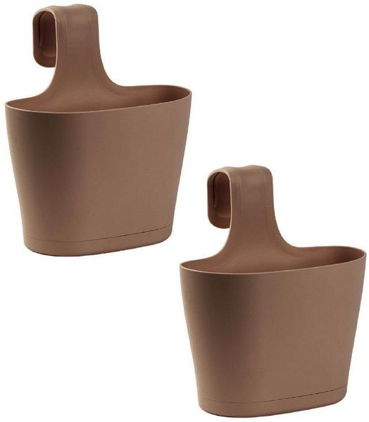 Engelland Blumenkasten Blumentopf zum Hängen (Vorteils-Set, 2 St, Fassungsvermögen je Topf 2,8 Liter), UV-Beständig, Frostbeständig, Wasserauffangschalen