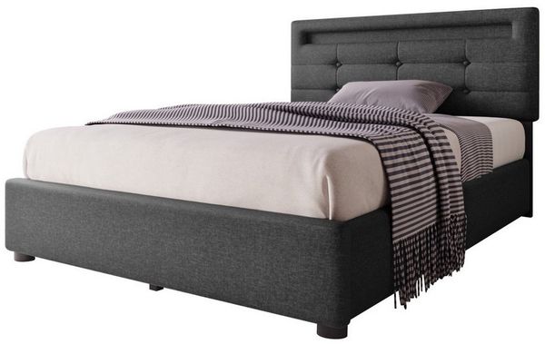 REDOM Polsterbett Polsterbett Einzelbett Doppelbett Bett Funktionsbett mit Schubladen, aus Massivholz,90×200cm,mit Matratze