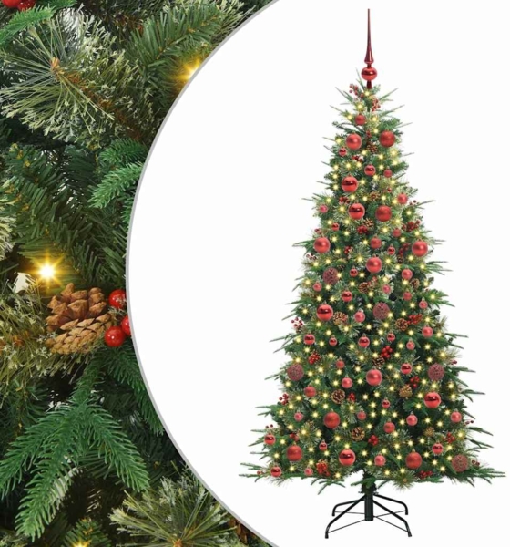vidaXL Künstlicher klappbarer Weihnachtsbaum Grün 180 cm PE und PVC 3397419