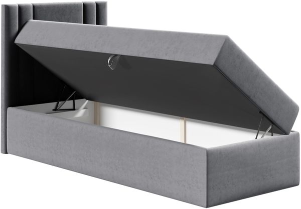 Boxspringbett 'Harlon Mini' links, hellgrau, 80x200 cm Bild 3
