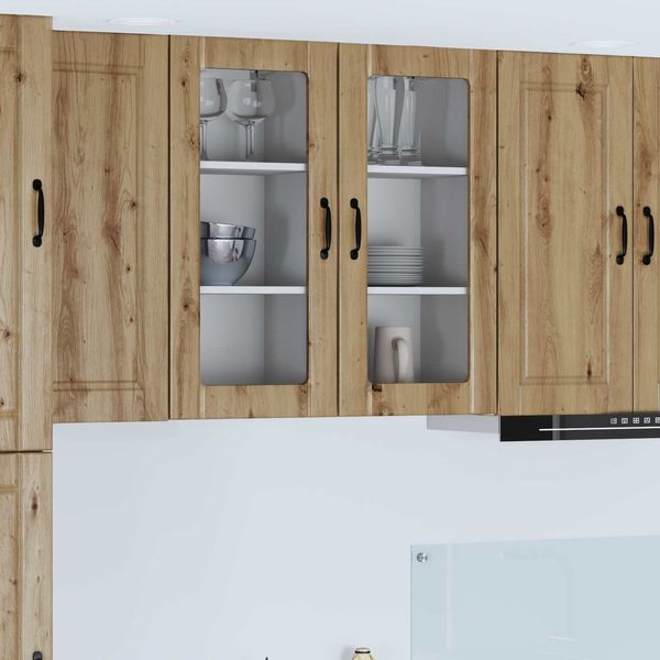 vidaXL Wandglas-Schrank PORTO 2 pcs Artisan-Eiche 40 x 31 x 80 cm 885354