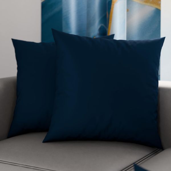 PETTI Artigiani Italiani – 2er-Set Kissenbezüge 40x40 cm aus Mikrofaser, Zierkissenbezüge für Schlafzimmer & Sofa, Uni Blau, 100 % Made in Italy