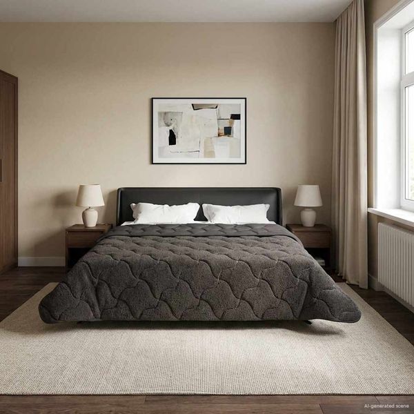 vidaXL Winterbettdecke Gepolstert Anthrazit 220x240 cm 42026310