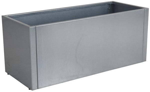 Blumentopf Timjan aus Aluminium, modern, silber, rostfrei, mit Entwässerungsloch und verstellbaren Füßen