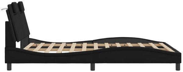 vidaXL Bettgestell "Viana" ohne Matratze Schwarz 140x190 cm Kunstleder 3208089 Bild 7