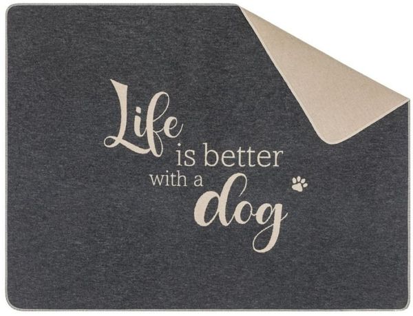DAVID FUSSENEGGER Tierdecke Hundedecke 'life is better' 100 x 140 cm