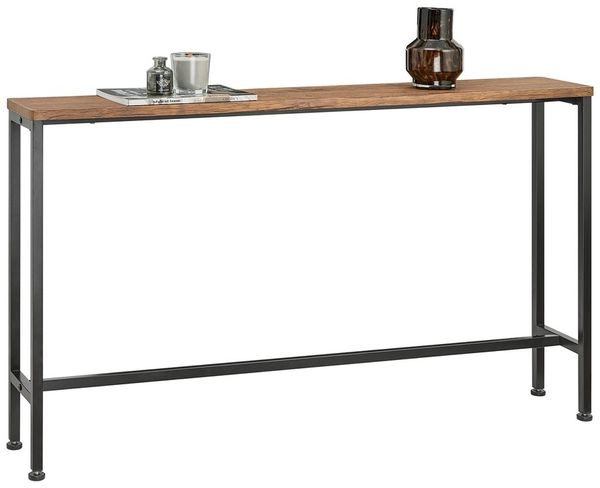 SoBuy FSB19-N Konsolentisch Flur, Metall, PVC-Beschichtung, Braun, 120 x 65 x 20 cm