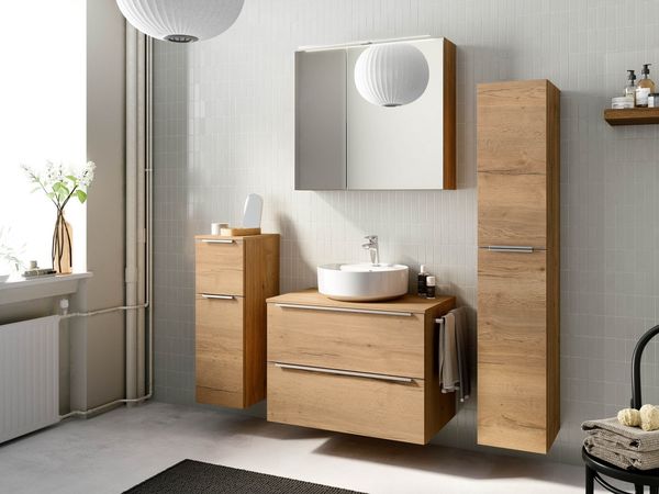 nobilia® Badmöbel-Set Alvene, (1-St, vormontiert, mit Soft-Close), in vier Breiten