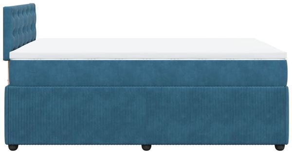 vidaXL Boxspringbett mit Matratze Blau 120x200 cm Samt 3290026 Bild 7