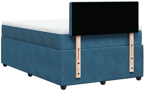 vidaXL Boxspringbett mit Matratze Blau 120x200 cm Samt 3290026 Bild 8