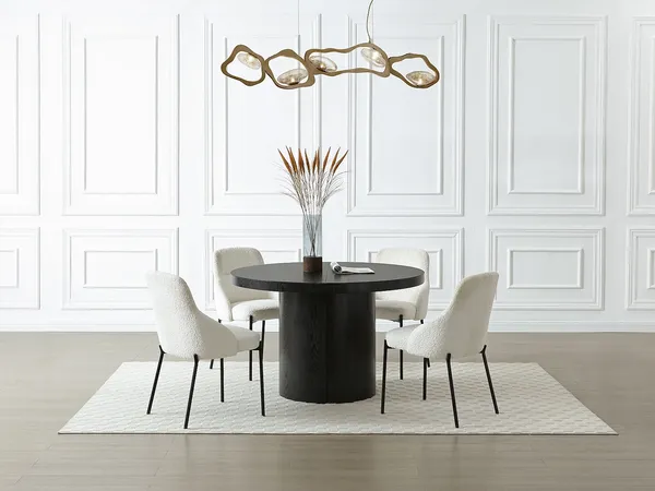 Vente-unique - SIDRINA Esstisch Holz, Platte Schwarz - B 120 cm x H 76 cm x L 240 cm180 cm120 cm