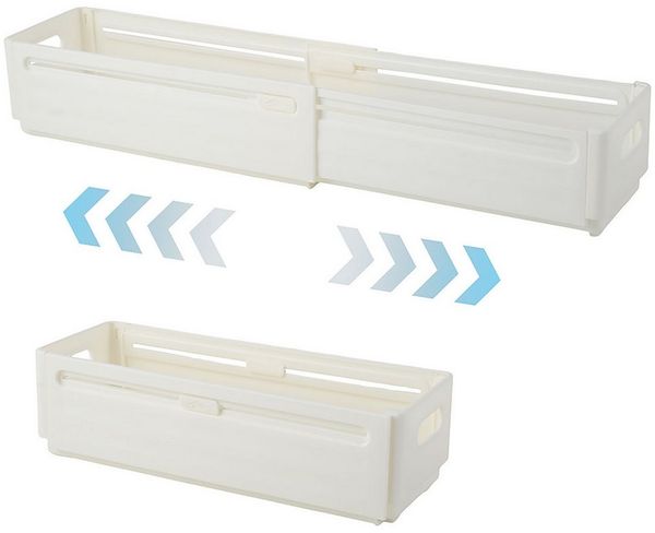 shop'n smile ideoon Organizer Küchenschrank Organizer Ausziehbar 28-48cm Regaleinsatz anpaß-&faltbar, Ausziehbar 28–48 cm, stabil mit Klemmen platzsparendes 6er/12er-Set