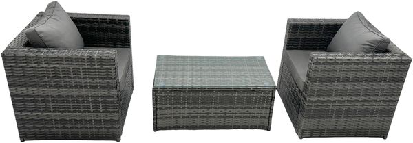 Fimous Rattan Gartenmöbel Stühle Oblong Couchtisch Set