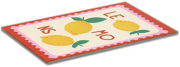 ZELLER 26341 Glasschneideplatte ITALIAN LEMONS aus Sicherheitsglas, ca. 30 x 20 x 0,8 cm