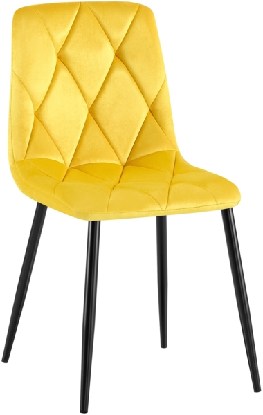 CLP Esszimmerstuhl Clairton gepolstert mit Rückenlehne bis 150 kg belastbar,gelb Samt