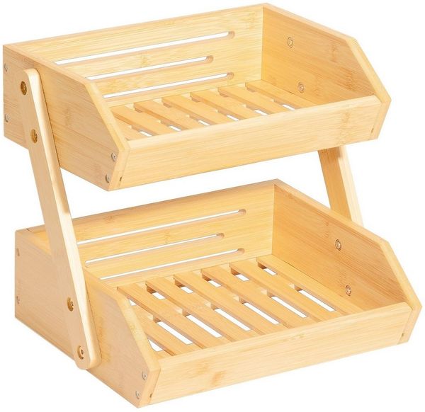 AdelDream Obstschale Bambus-Obstkorb,Servierkorb, Obstschale und Snack-Ausstellungsständer