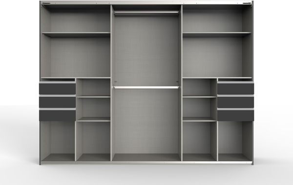 Schwebetürenschrank >BARCELONA< (BxH: 270x208 cm) in GRPAHIT + GLAS SCHWARZ Bild 6