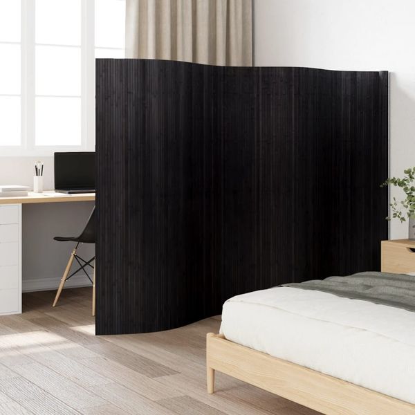 vidaXL Paravent Schwarz Breite 400 cm Höhe 165 cm Bambus 376997