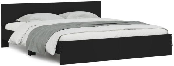 vidaXL Bettgestell mit Kopfteil Schwarz 160x200 cm 3207470
