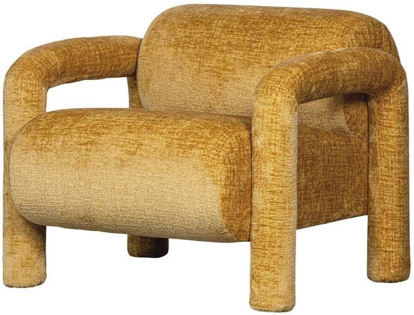 Sessel Lenny aus Samt, modern im Retro Chic, gelb, weich gepolstert für Dein Zuhause