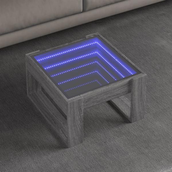 vidaXL Couchtisch mit Infinity-LED Grau Sonoma 50x53x30 cm 847628