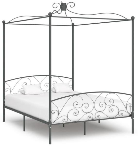 Himmelbett-Gestell Grau Metall 160x200 cm [284484]