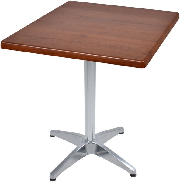 Bistrotisch VIDOL 70x70cm Qudratisch Dunkelbraun Holz | Cafétisch Bartisch Gartentisch Outdoor-Esstisch
