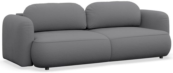 Selsey Sofa mit Schlaffunktion und Bettkasten 253x110 cm Grau Chenille – Schlafsofa & Couch mit DL-Automatik, große Schlafcouch 165x205 cm, 3-Sitzer Sofa Bed, Polstersofa mit Stauraum