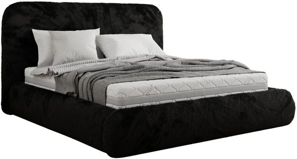 Bett mit Stauraum Polsterbett BENEA CLASSIC, Doppelbett mit Lattenrost Gepolstertes Kopfteil Gasdruckfeder Schlafzimmerbett - 180 x 200 cm - Schwarz Plüsch Bild 5