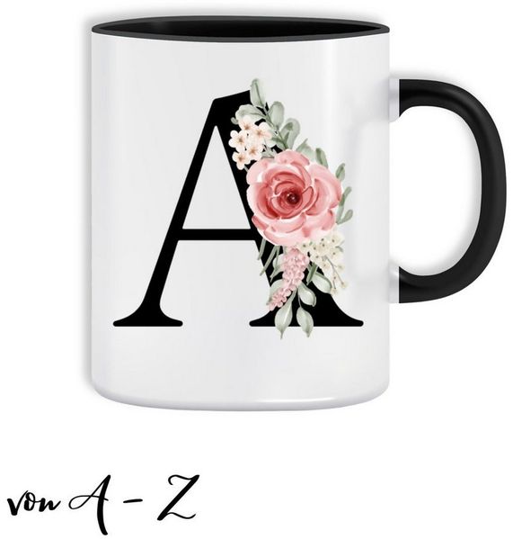 Giftandprint Tasse personalisiert mit Anfangsbuchstabe Monogramm Geburtstag Geschenk Frau, Geschenke für Frauen, Spülmaschinengeeignet, Mit Geschenkbox
