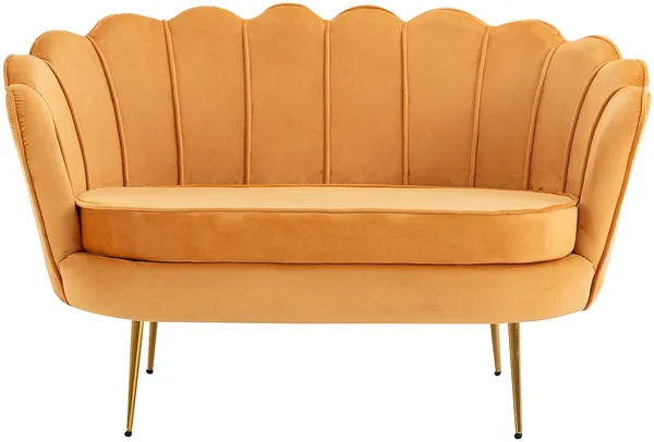 Vente-unique - DANDELION Sofa SamtStoff Gelb - B 73 cm x H 78 cm x L 124 cm